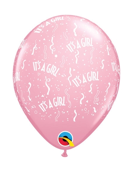 Globo Its a Girl Redondo 13cm Rosa Baby