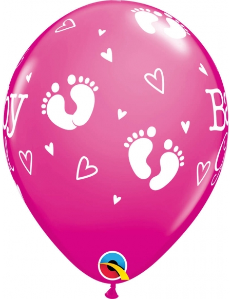 Globo Baby Girl Footprints and Hearts Redondo...