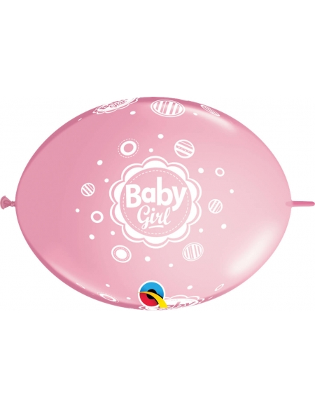 Globo Baby Girl Dots Quick Link 30cm Rosa Baby