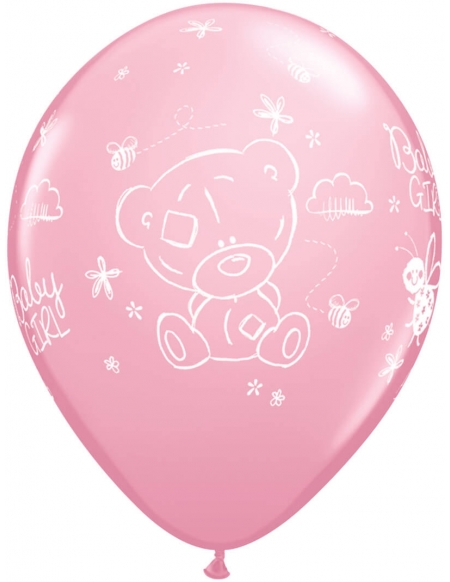 Globo Tiny Tatty Teddy Baby Girl Redondo 28cm Rosa Baby