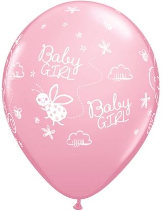 Globo Tiny Tatty Teddy Baby Girl Redondo 28cm Rosa Baby 2