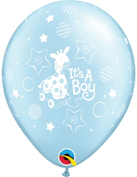 Globo Its a Boy Soft Giraffe Redondo 28cm Rosa Metalizado