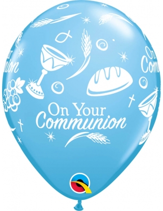 Globo Communion Symbols Redondo 28cm Azul Baby