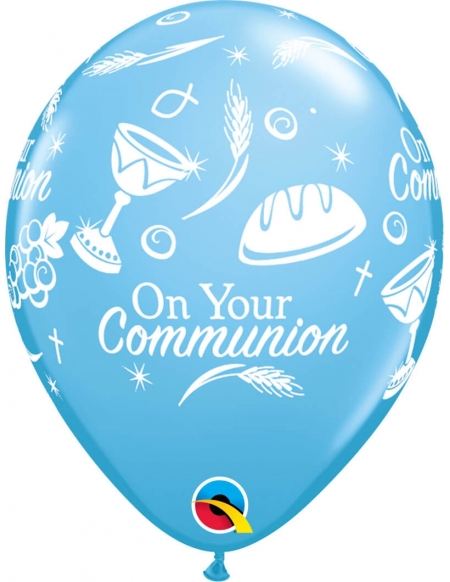 Globo Communion Symbols Redondo 28cm Azul Baby