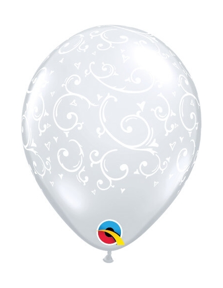 Globo Filigree and Hearts Redondo 13cm Transparente