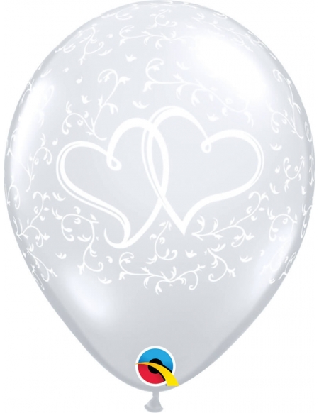 Globo Entwined Hearts Redondo 28cm Transparente