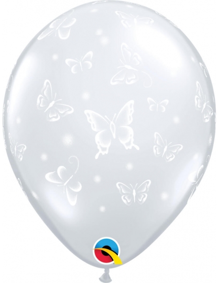 Globo Butterflies Redondo 28cm Transparente