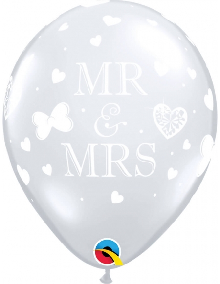 Globo Mr and Mrs Redondo 28cm Transparente