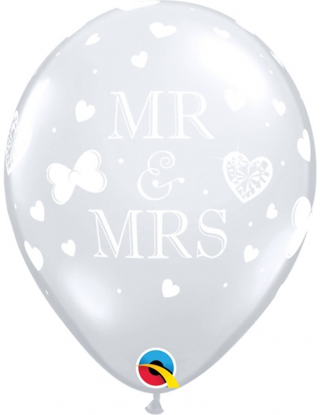 Globo Mr and Mrs Redondo 28cm Transparente