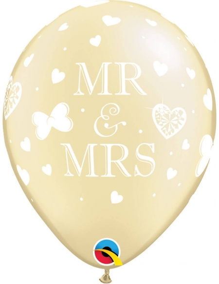 Globo Mr. and Mrs. Redondo 28cm Metalizado Marfil