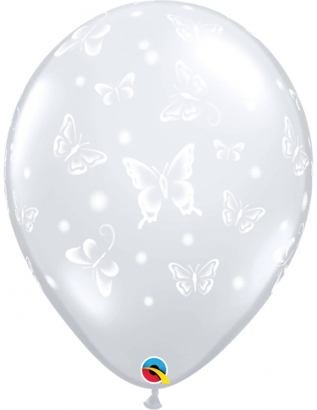 Globo Butterflies Redondo 40cm Transparente