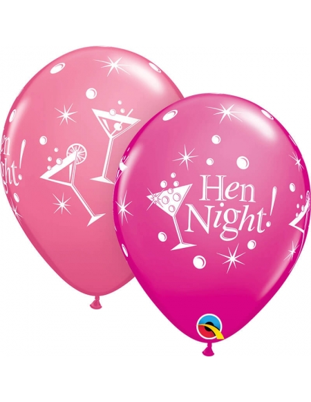 Globo Hen Night Bubbly Redondo 28cm Rosa y Fucsia