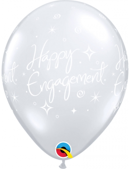 Globo Engagement Elegant Sparkles Redondo 28cm Transparente