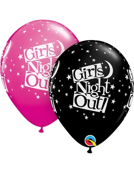 Globo Girls Night Out Stars Redondo 28cm Negro y Fucsia