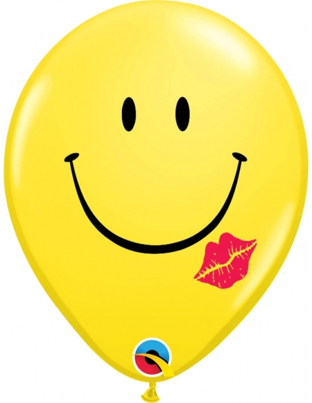 Globo A Smile and A Kiss Redondo 28cm Amarillo