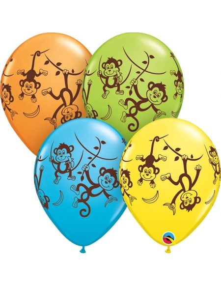 Globo Mischievous Monkeys Wrap Redondo 28cm Surtido