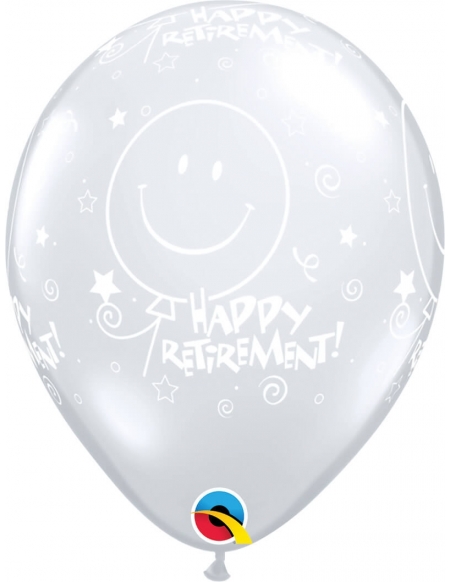 Globo Retirement Smile Face Redondo 28cm Transparente