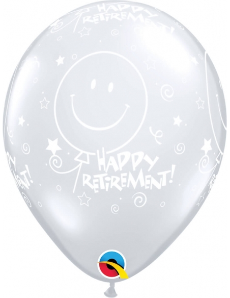 Globo Retirement Smile Face Redondo 28cm Transparente