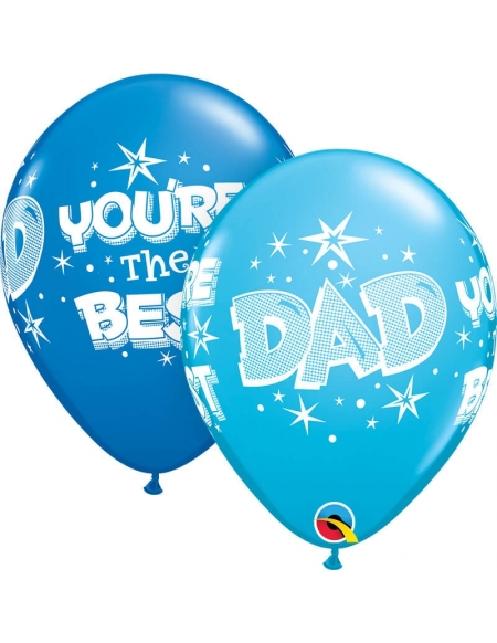 Globo Dad You Are The Best Starbursts Redondo 28cm Azul Oscuro y Azul Robins