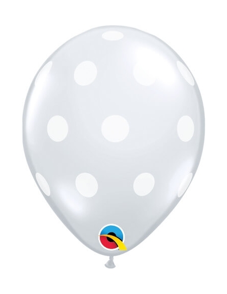 Globo Big Polka Dots Redondo 13cm Transparente