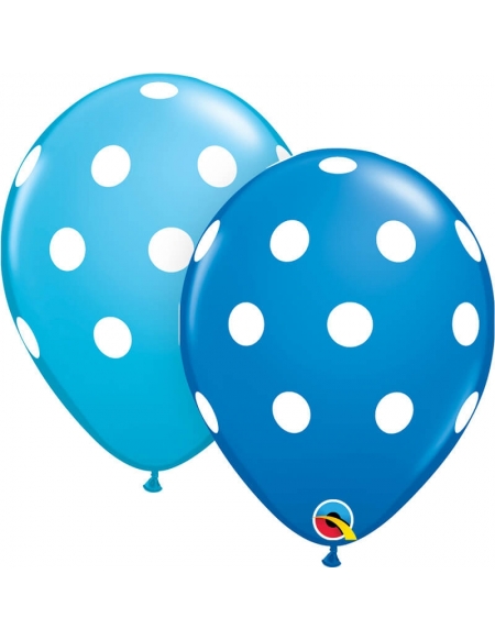 Globo Big Polka Dots Redondo 28cm Azul Oscuro y Azul Robins