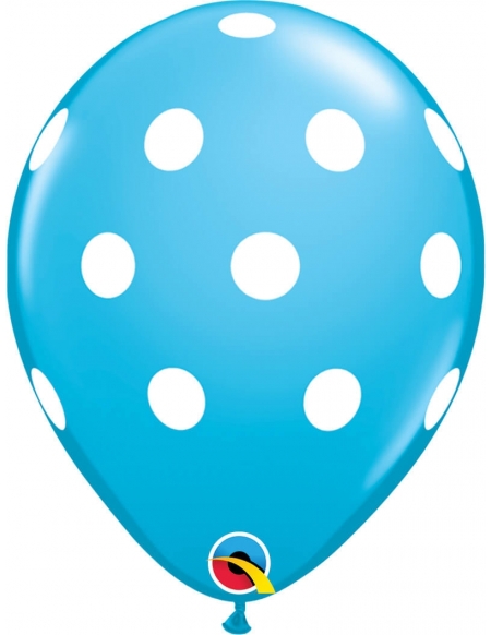 Globo Big Polka Dots Redondo 28cm Azul Robins Egg