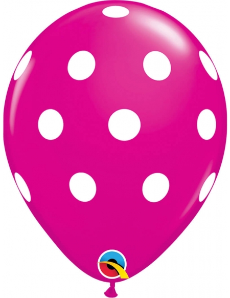 Globo Big Polka Dots Redondo 28cm Fucsia