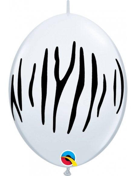 Globo Zebra Rayas Quick Link 30cm Blanco