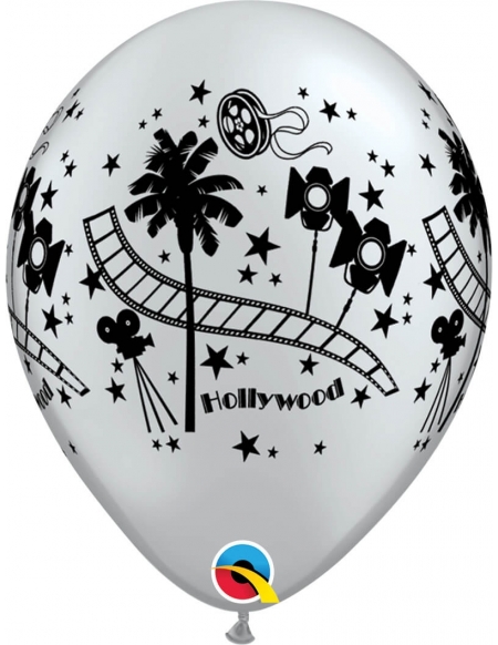 Globo Hollywood Stars Redondo 28cm Plata