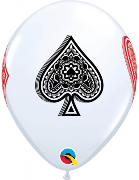 Globo Corazon Pica Trebol Diamante Redondo 28cm Blanco