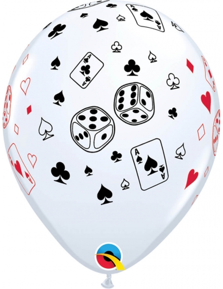 Globo Cartas y Dados Redondo 28cm Blanco