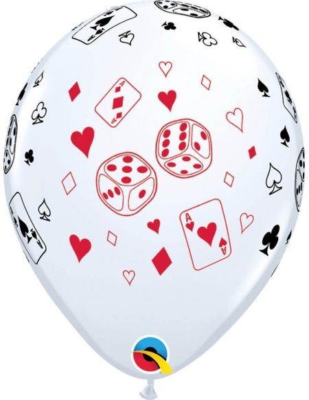 Globo Cartas y Dados Redondo 28cm Blanco
