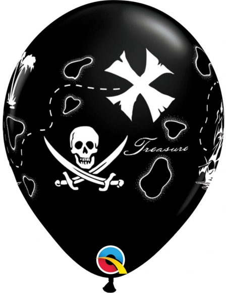 Globo Pirates Treasure Map Redondo 28cm Negro