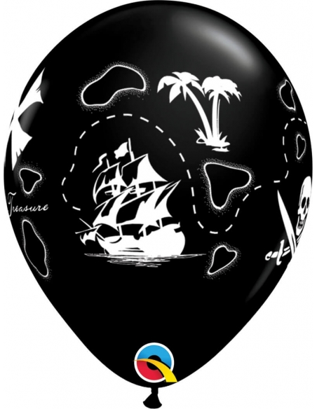 Globo Pirates Treasure Map Redondo 28cm Negro
