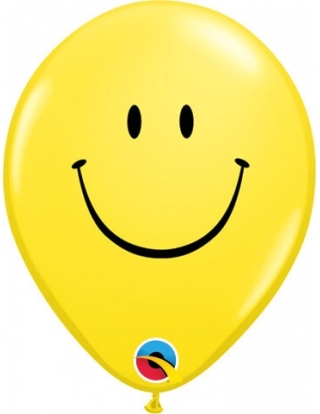 Globo Smile Face Redondo 13cm Amarillo