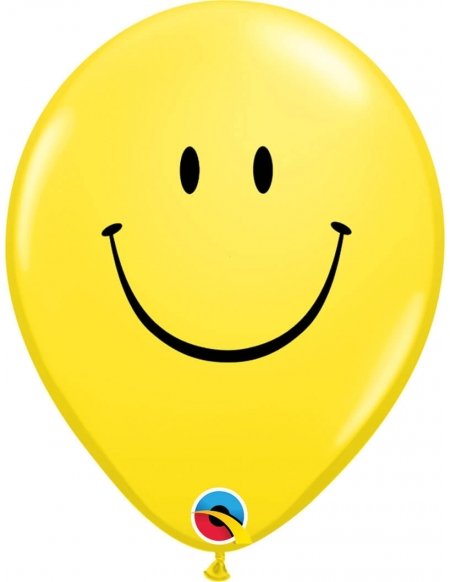 Globo Smile Face Redondo 28cm Amarillo