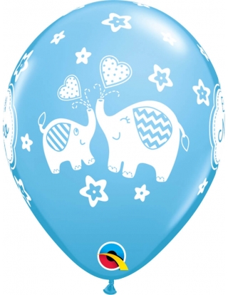 Globo Es Un Niño Elephants Redondos 28cm Azul Baby 2