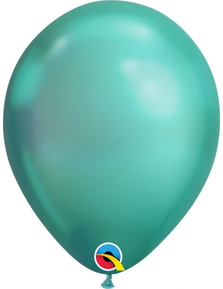 Globo Qualatex Chrome Redondo 18cm Verde