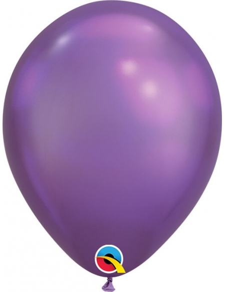 Globo Qualatex Chrome Redondo 18cm Purpura