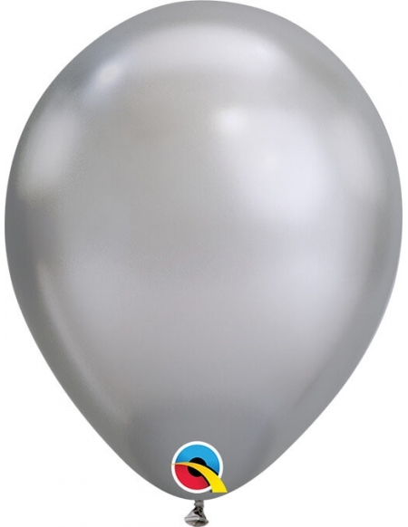 Globo Qualatex Chrome Redondo 18cm Plata