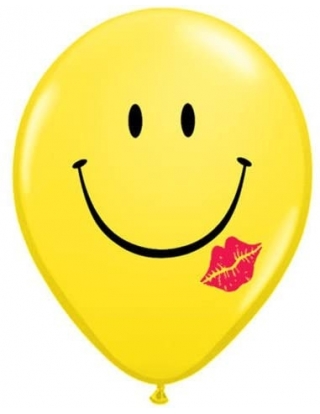 Globo Smile and Kiss Redondo 40cm Amarillo