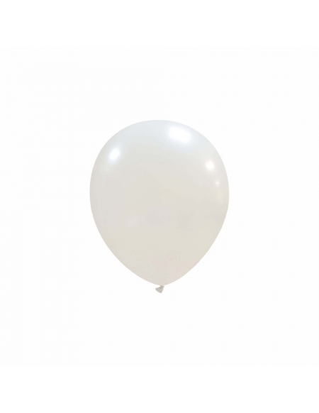 Globos Latex Redondos 13cm Metalizado Blanco ML29