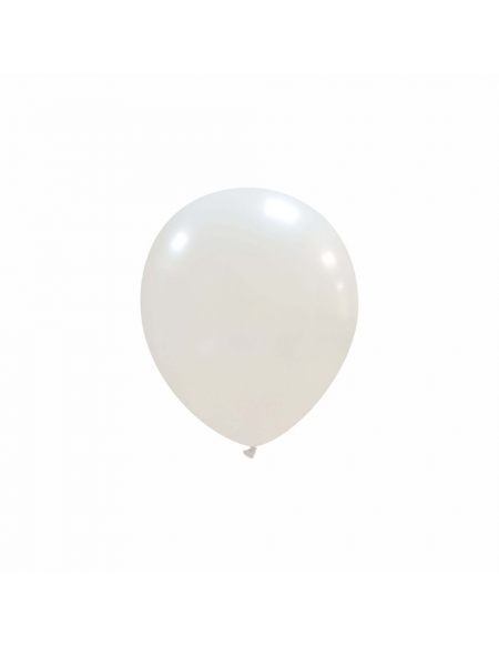 Globos Latex Redondos 13cm Metalizado Blanco ML29