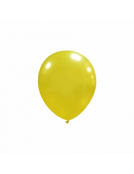 Globos Latex Redondos 13cm Metalizado Amarillo ML30