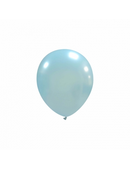 Globos Latex Redondos 13cm Metalizado Celeste ML35