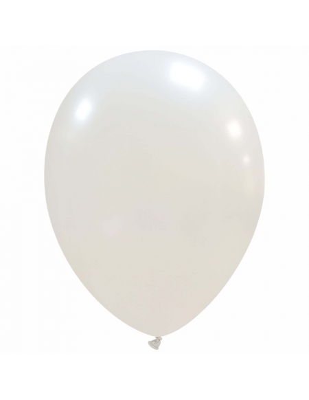 Globos Latex Redondos 25cm Metalizado Blanco ML29