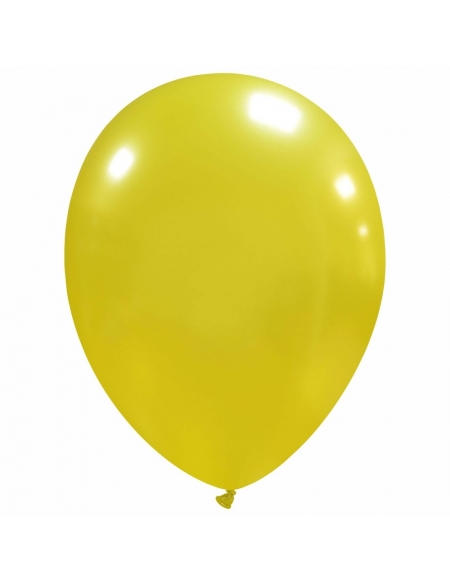 Globos Latex Redondos 25cm Metalizado Amarillo ML30