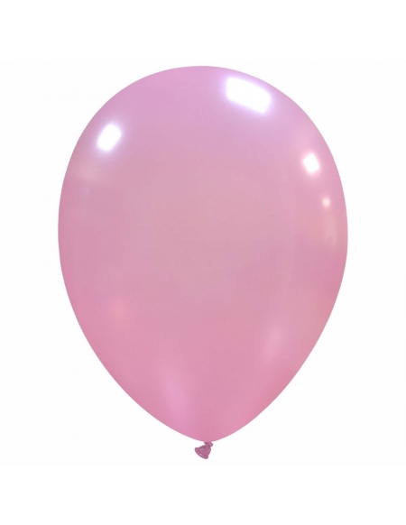 Globos Latex Redondos 25cm Metalizado Rosa ML33