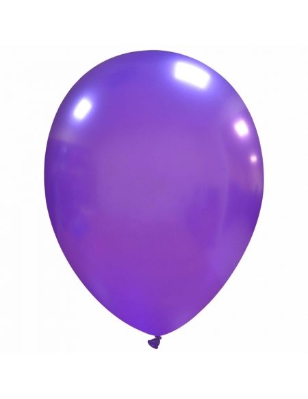 Globos Latex Redondos 25cm Metalizado Purpura ML34