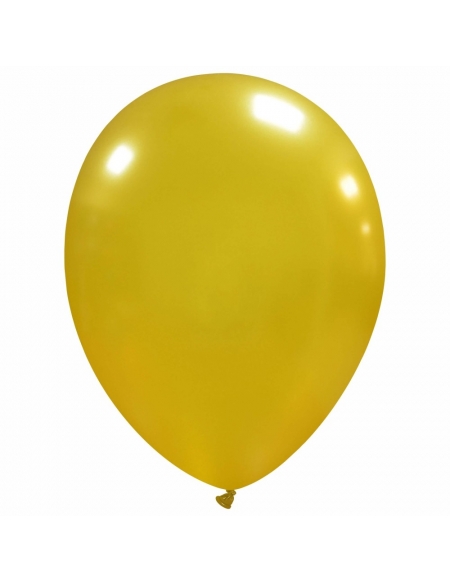 Globos Latex Redondos 25cm Metalizado Oro ML39